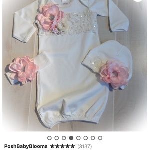 Posh Baby Blooms Handmade Newborn Take home outfit